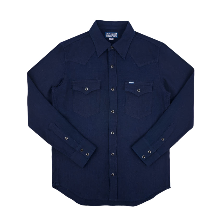 IHSH-413-IND 5oz Selvedge Dobby Cloth Western Shirt Indigo