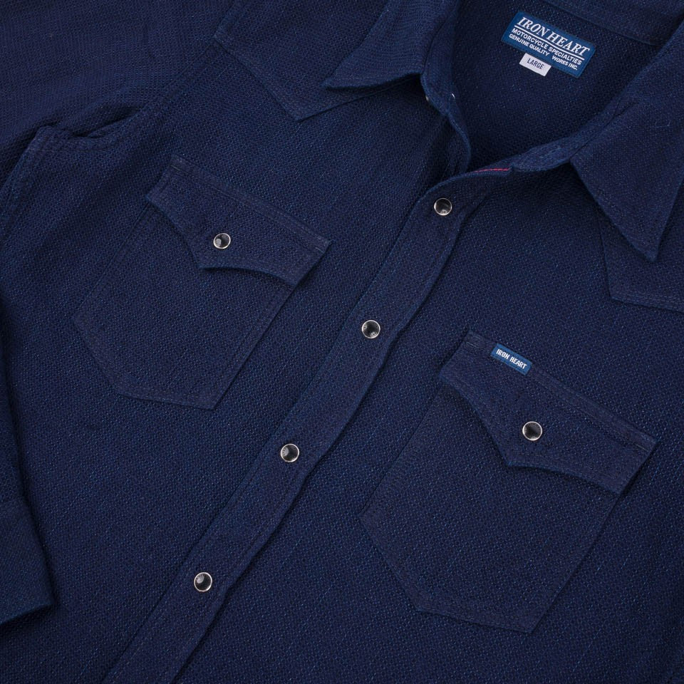 IHSH-413-IND 5oz Selvedge Dobby Cloth Western Shirt Indigo
