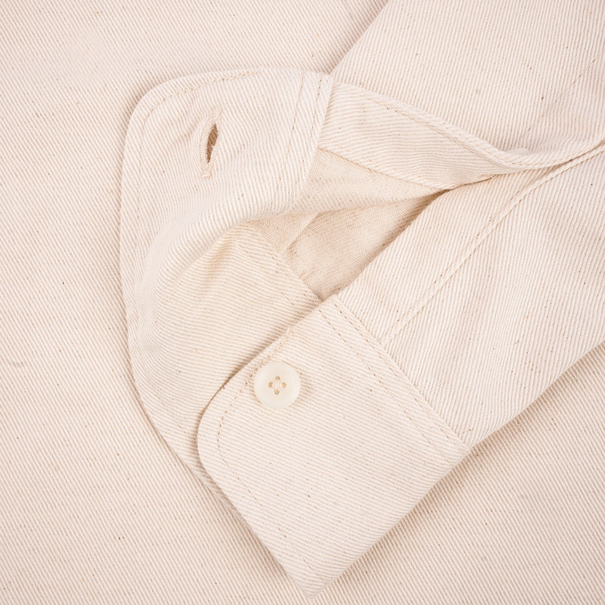 IHSH-414-WHT 9oz Cotton Linen Work Shirt Off White