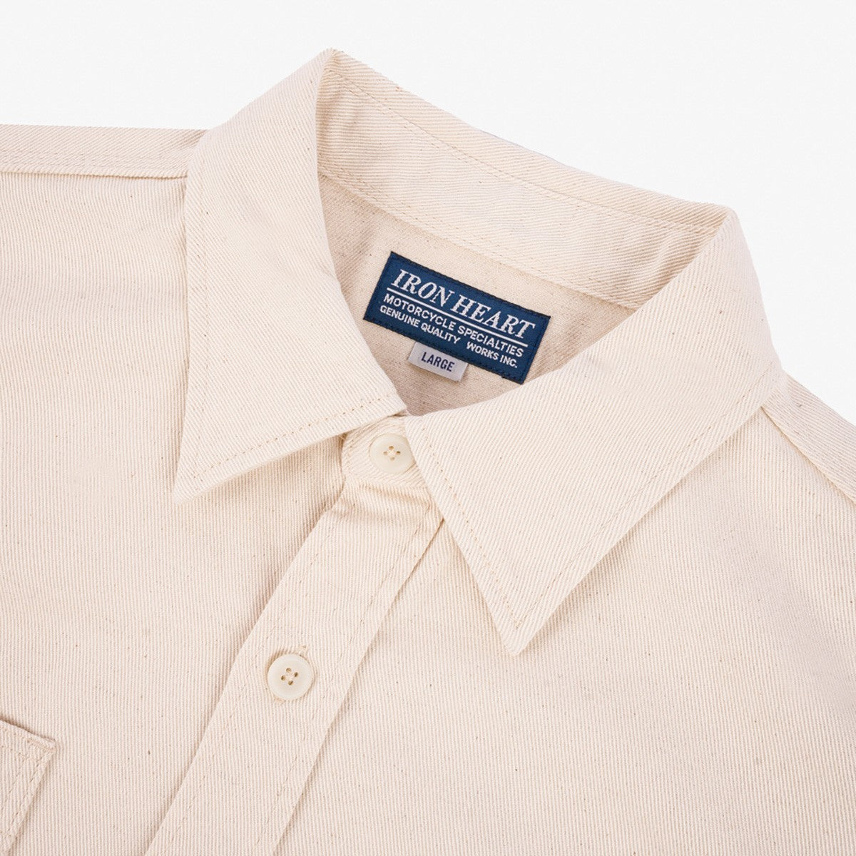 IHSH-414-WHT 9oz Cotton Linen Work Shirt Off White