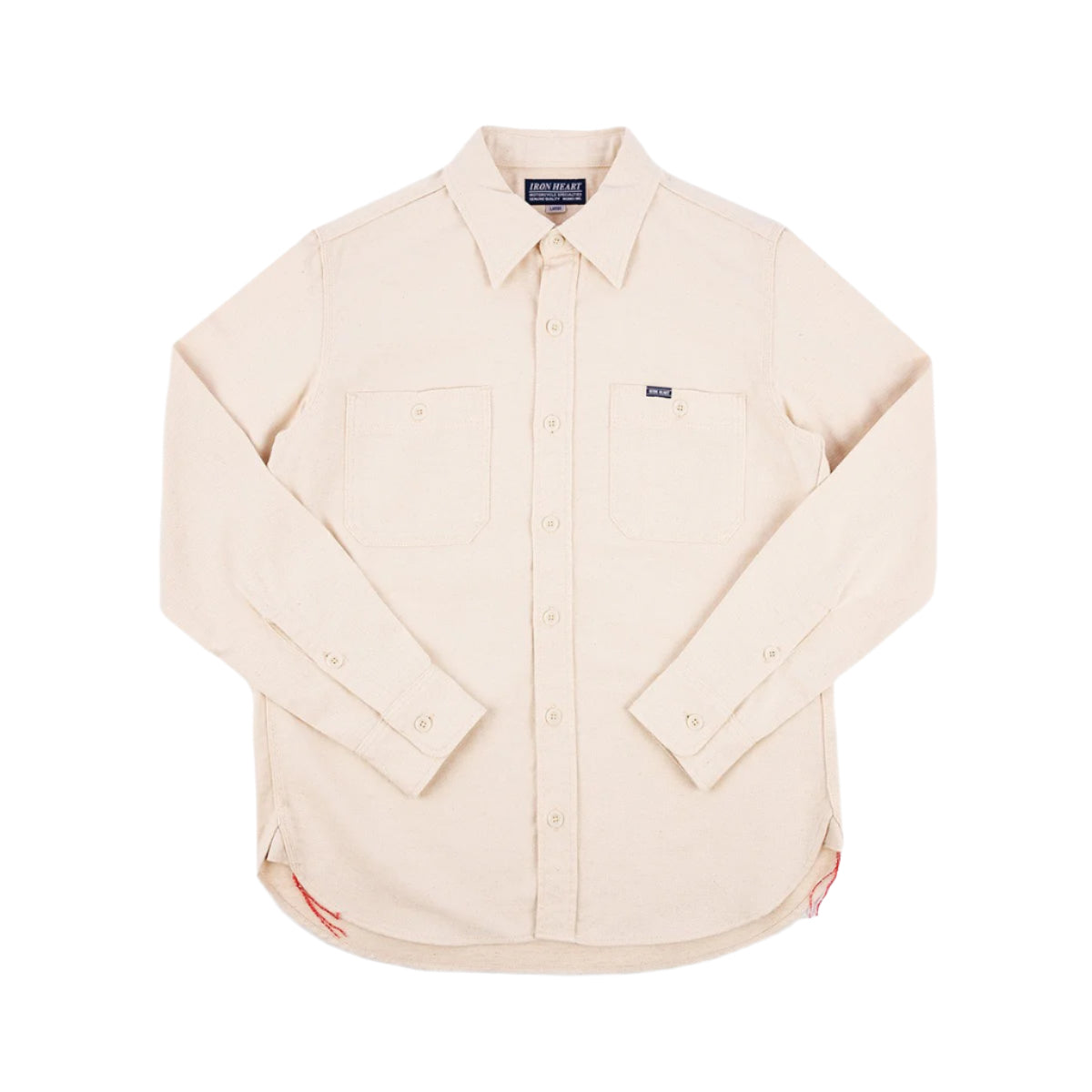 IHSH-414-WHT 9oz Cotton Linen Work Shirt Off White