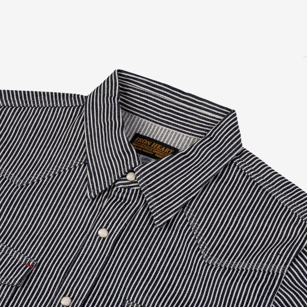 IHSH-07-IND 12oz Hickory Stripe Western Shirt Indigo