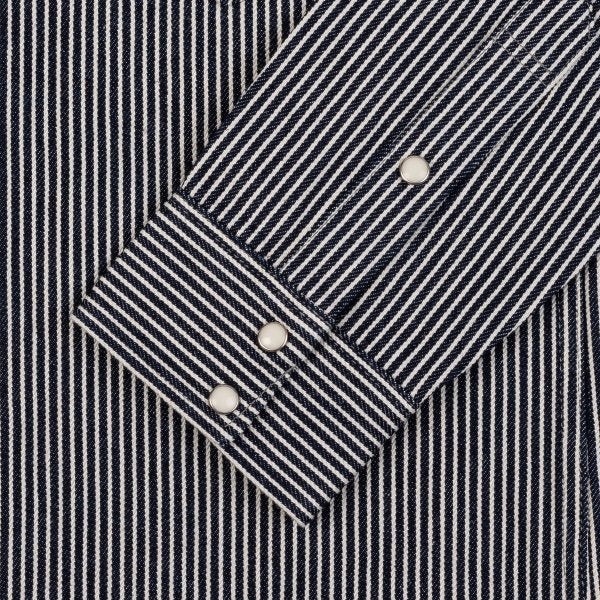 IHSH-07-IND 12oz Hickory Stripe Western Shirt Indigo
