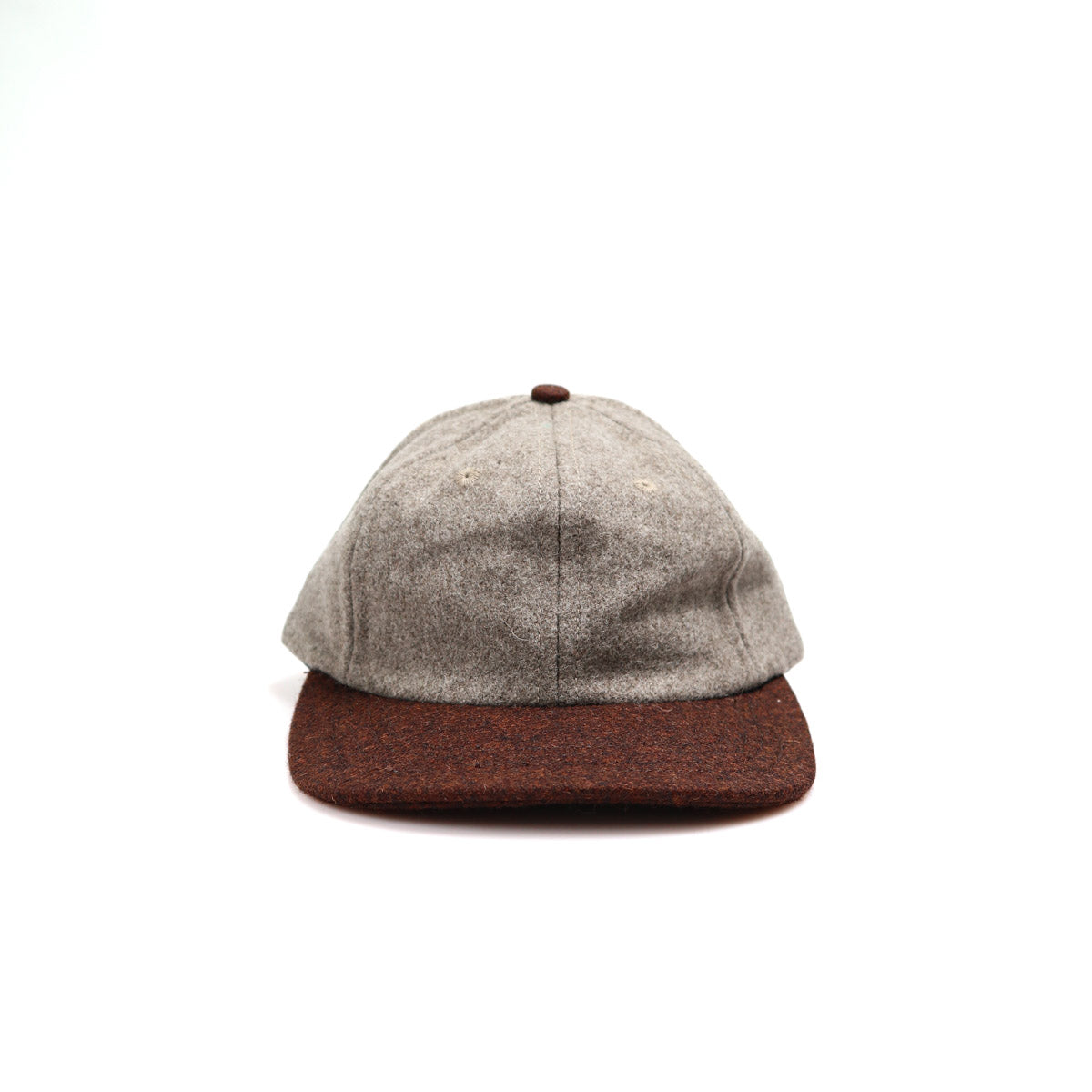 Unstructured Baseball Hat Melton Wool Oatmeal/Red Oak Melton Wool