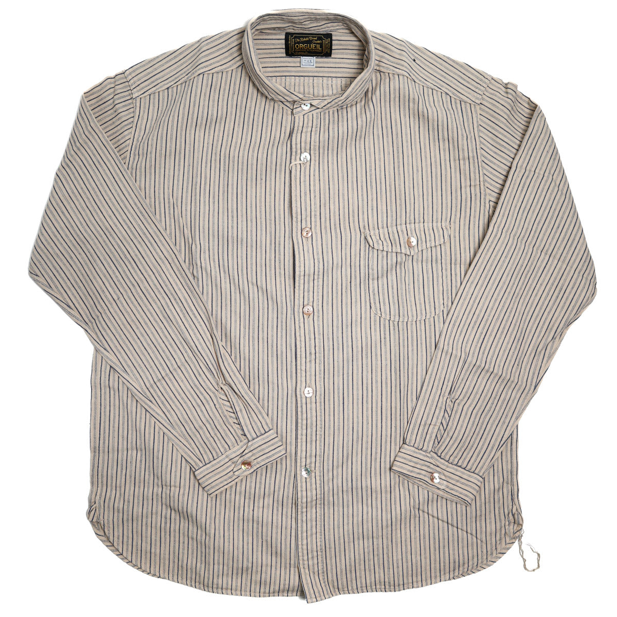 OR-5007E Shawl Collar Shirt Ecru Stripe
