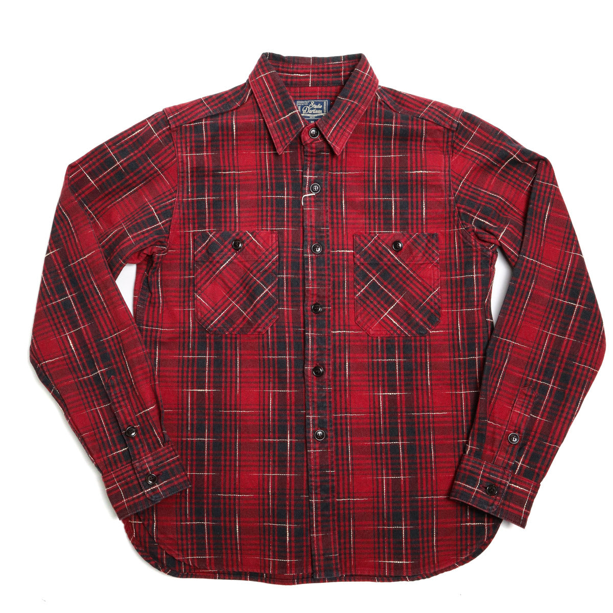 5698 "Midare Kasuri" Heavyweight Check Shirt Red