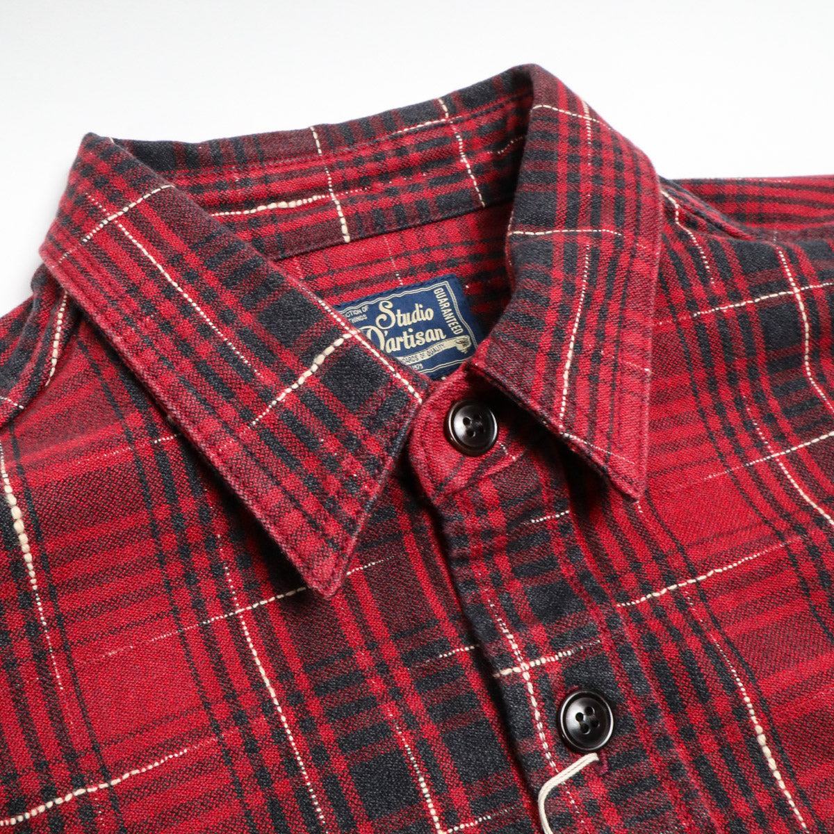 5698 "Midare Kasuri" Heavyweight Check Shirt Red