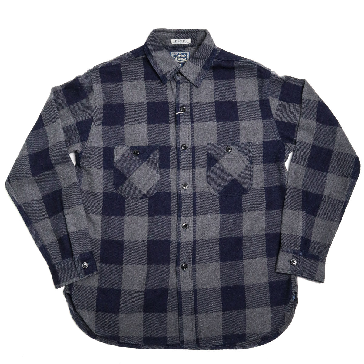 5703 Indigo Check Heavy Flannel Grey