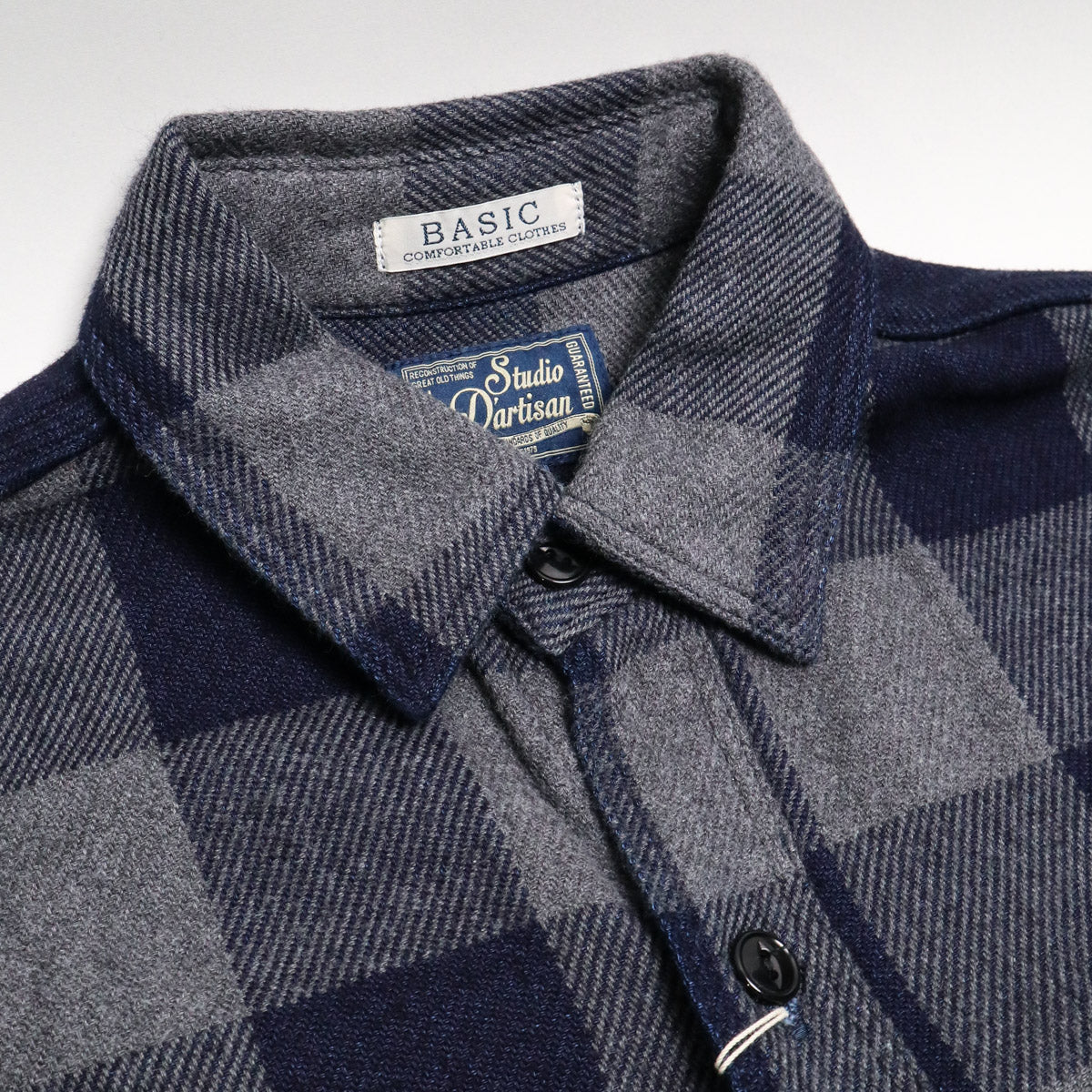 5703 Indigo Check Heavy Flannel Grey