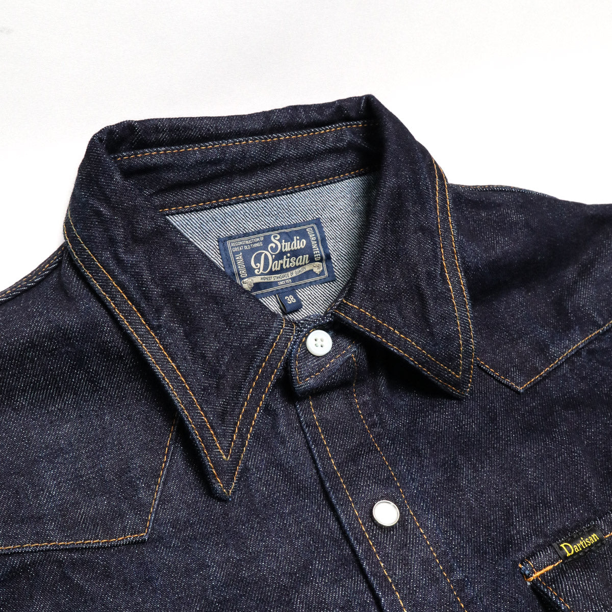 D5571 OW 14oz Selvedge Denim Western Shirt Indigo One Wash