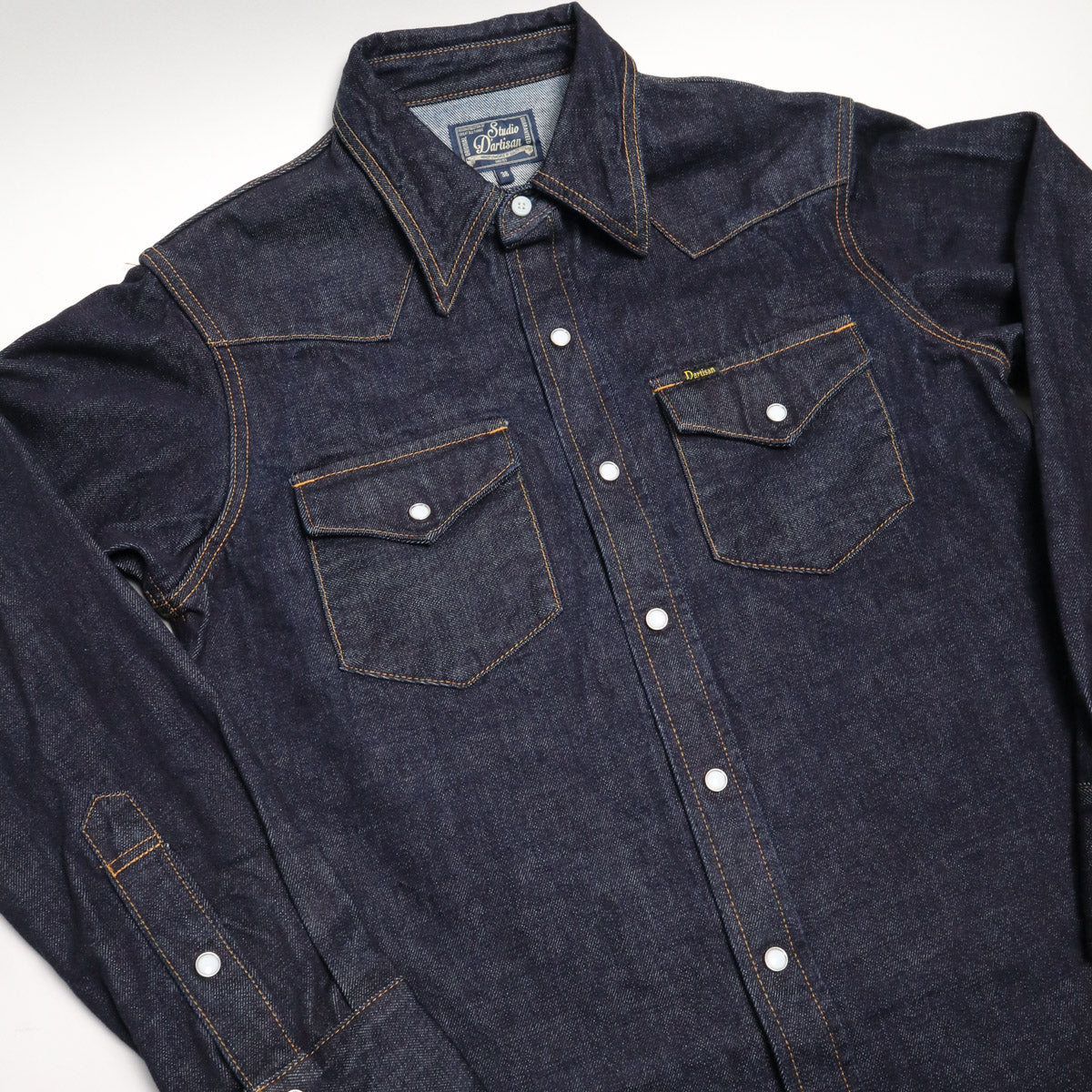D5571 OW 14oz Selvedge Denim Western Shirt Indigo One Wash