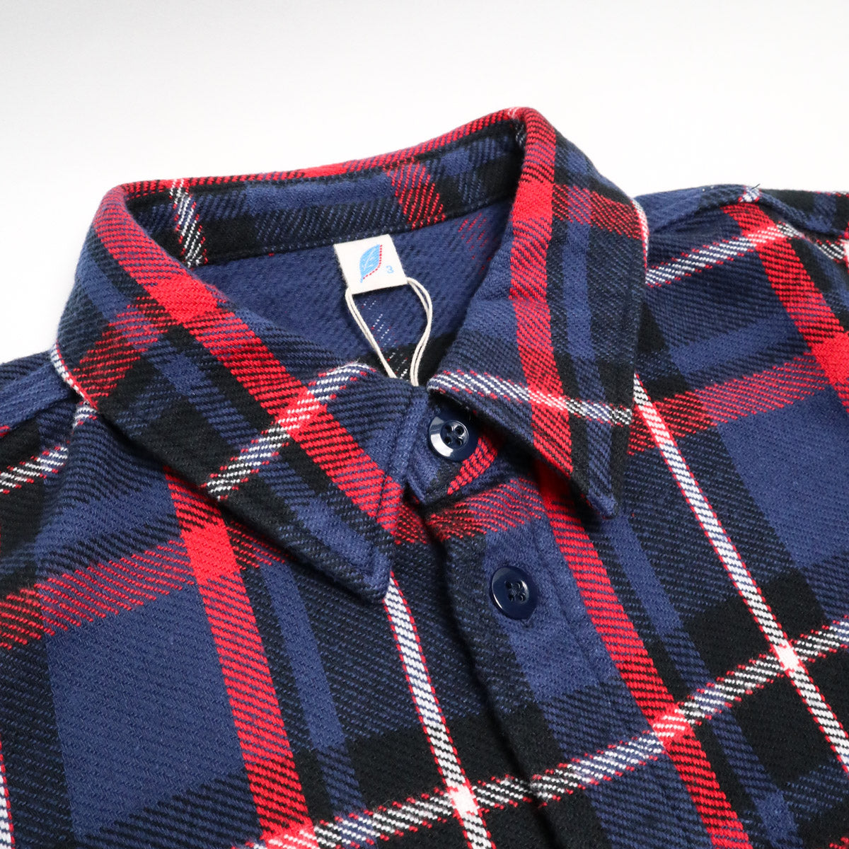 2222-NV Raised Surface Check Double Pocket Shirt Navy