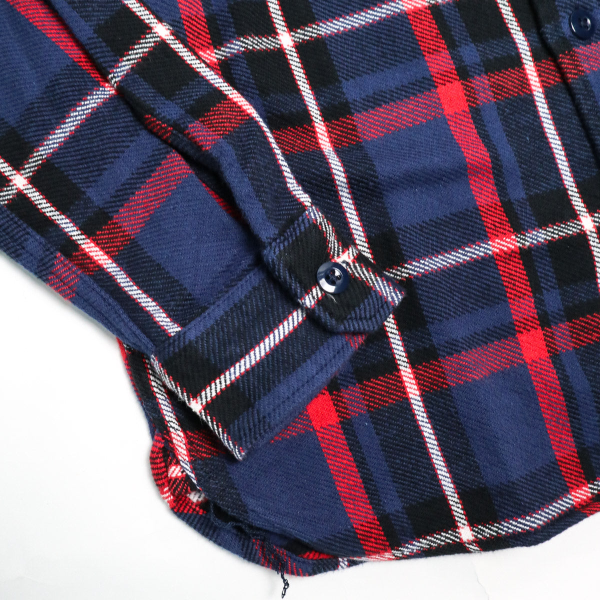 2222-NV Raised Surface Check Double Pocket Shirt Navy