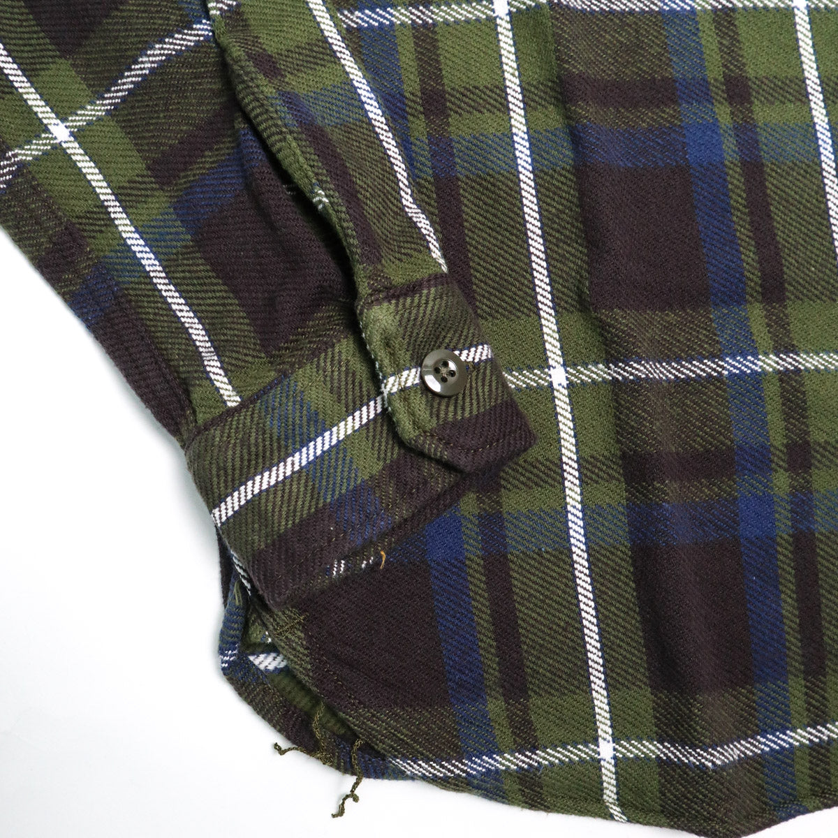 2222-OL Raised Surface Check Double Pocket Shirt Olive