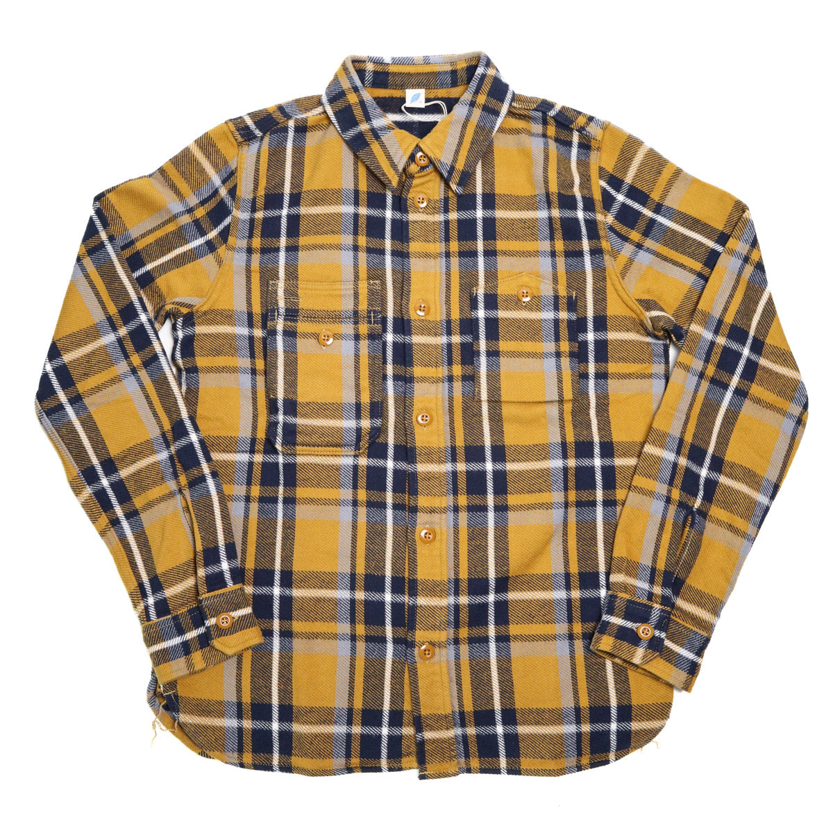 2222-CA Raised Surface Check Double Pocket Shirt Camel