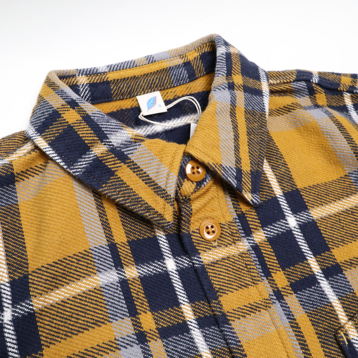 2222-CA Raised Surface Check Double Pocket Shirt Camel