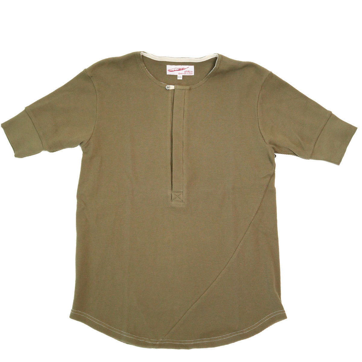 Hitchhiker Henley Organic Khaki Micro Waffle