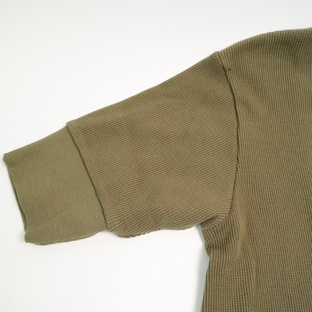 Hitchhiker Henley Organic Khaki Micro Waffle