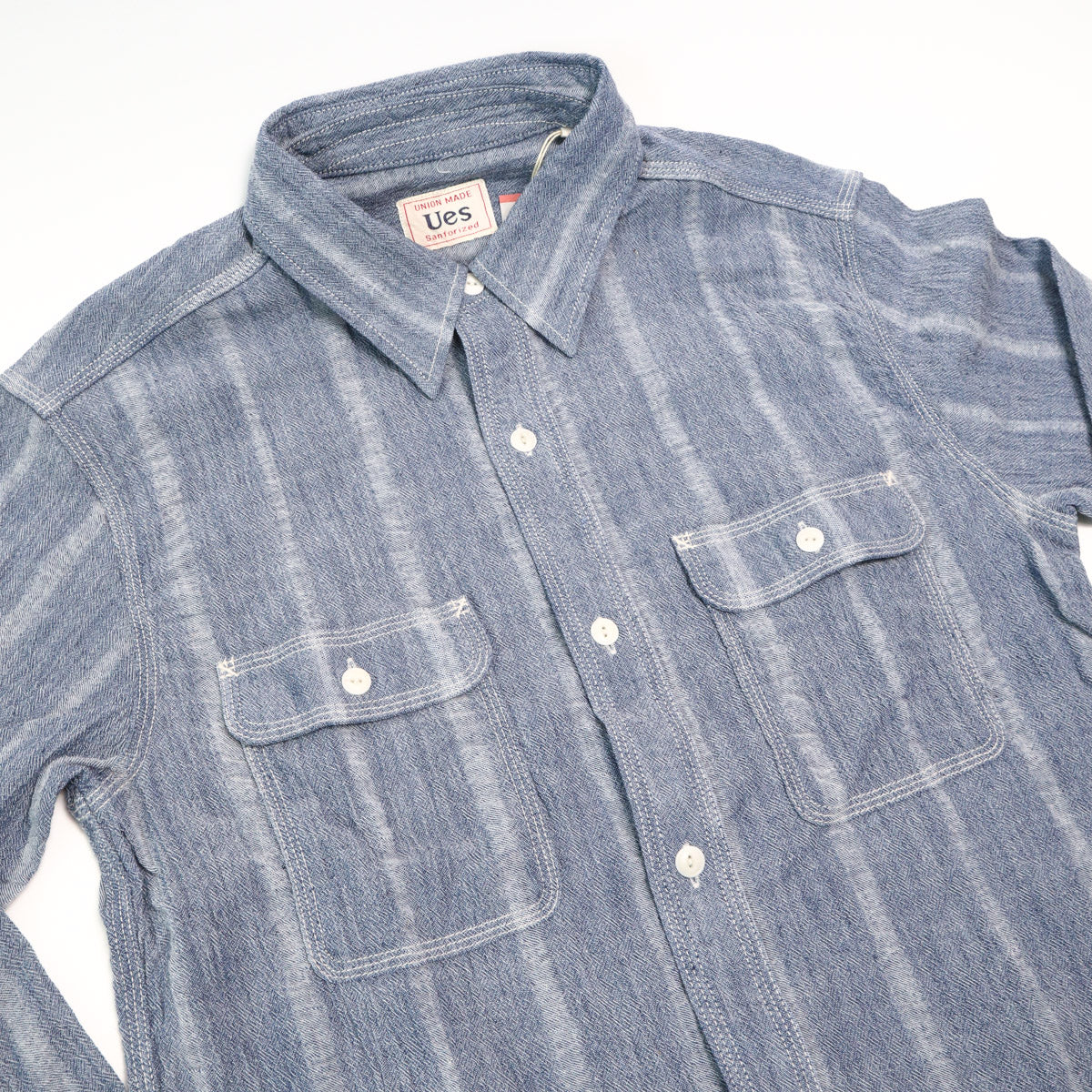 Twisted Yarn Triple Stitch Shirt Chambray