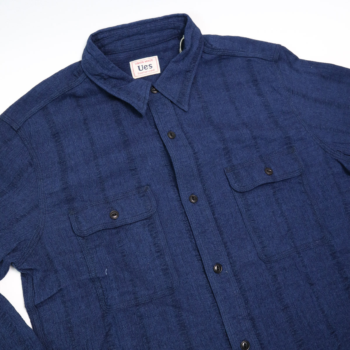 Twisted Yarn Triple Stitch Shirt Indigo