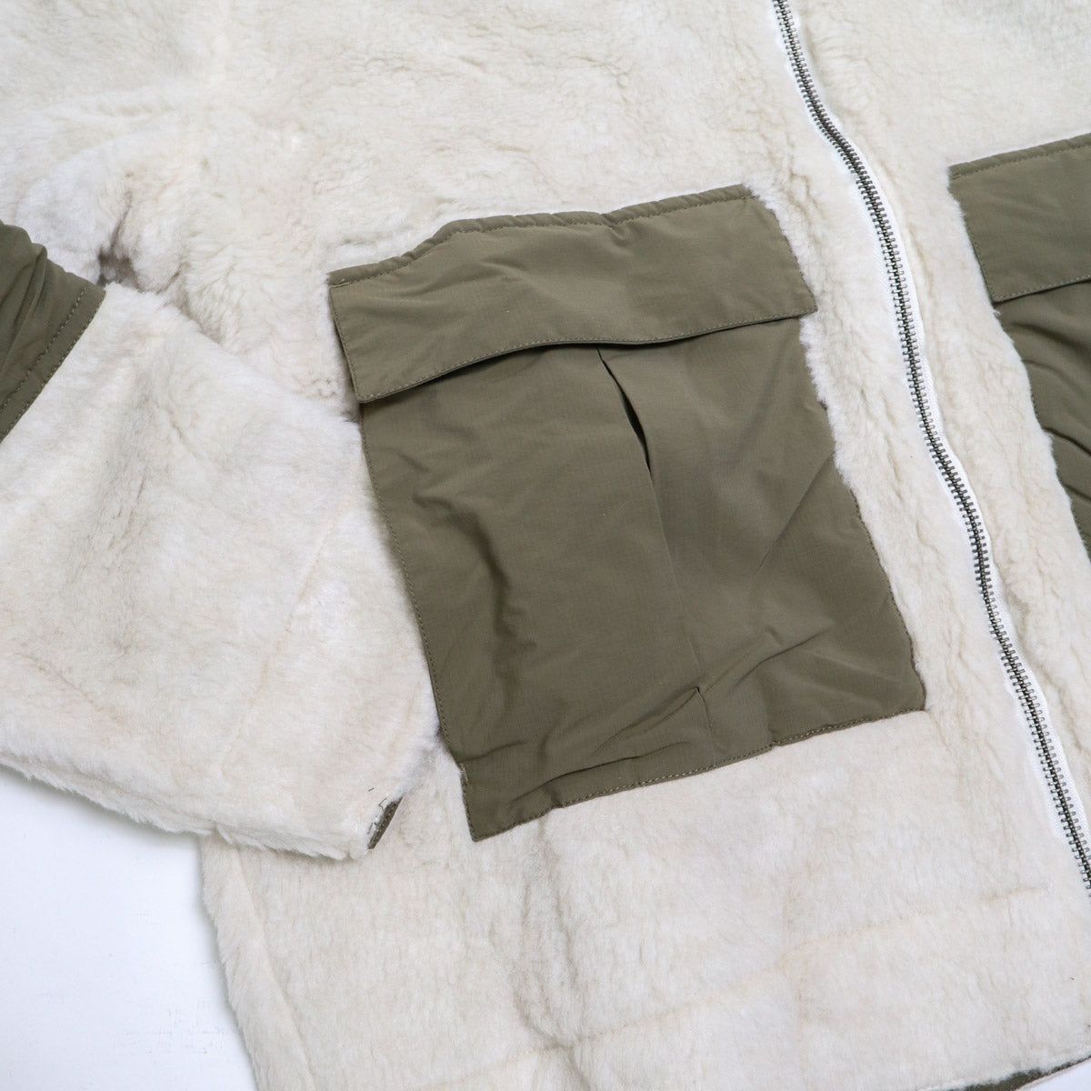 Fleece Jacket Ecru Wool Fleece