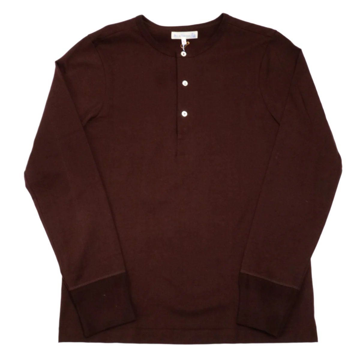 The Originals 206 Loopwheeled Longsleeve Henley Classic Fit Coffee