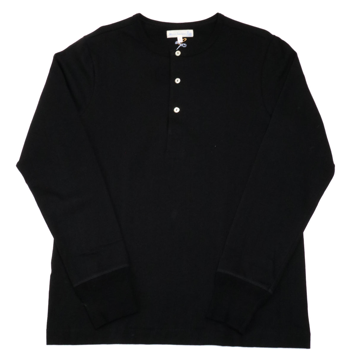 The Originals 206 Loopwheeled Longsleeve Henley Classic Fit Deep Black