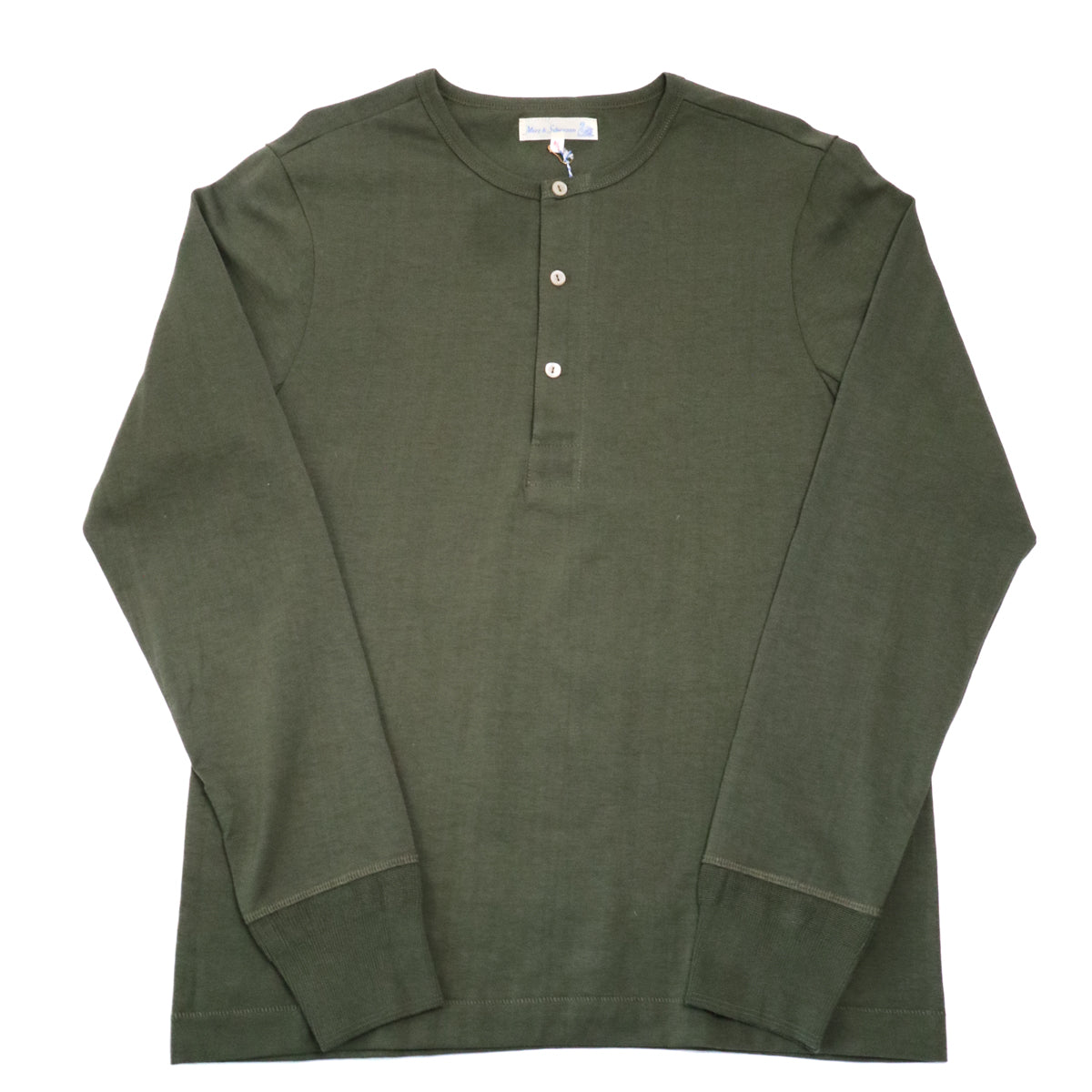 The Originals 206 Loopwheeled Longsleeve Henley Classic Fit Army