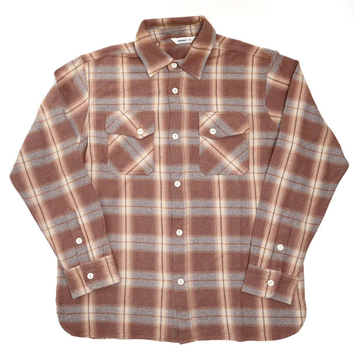 Crosscut Flannel Tobacco/Ecru Brush Check