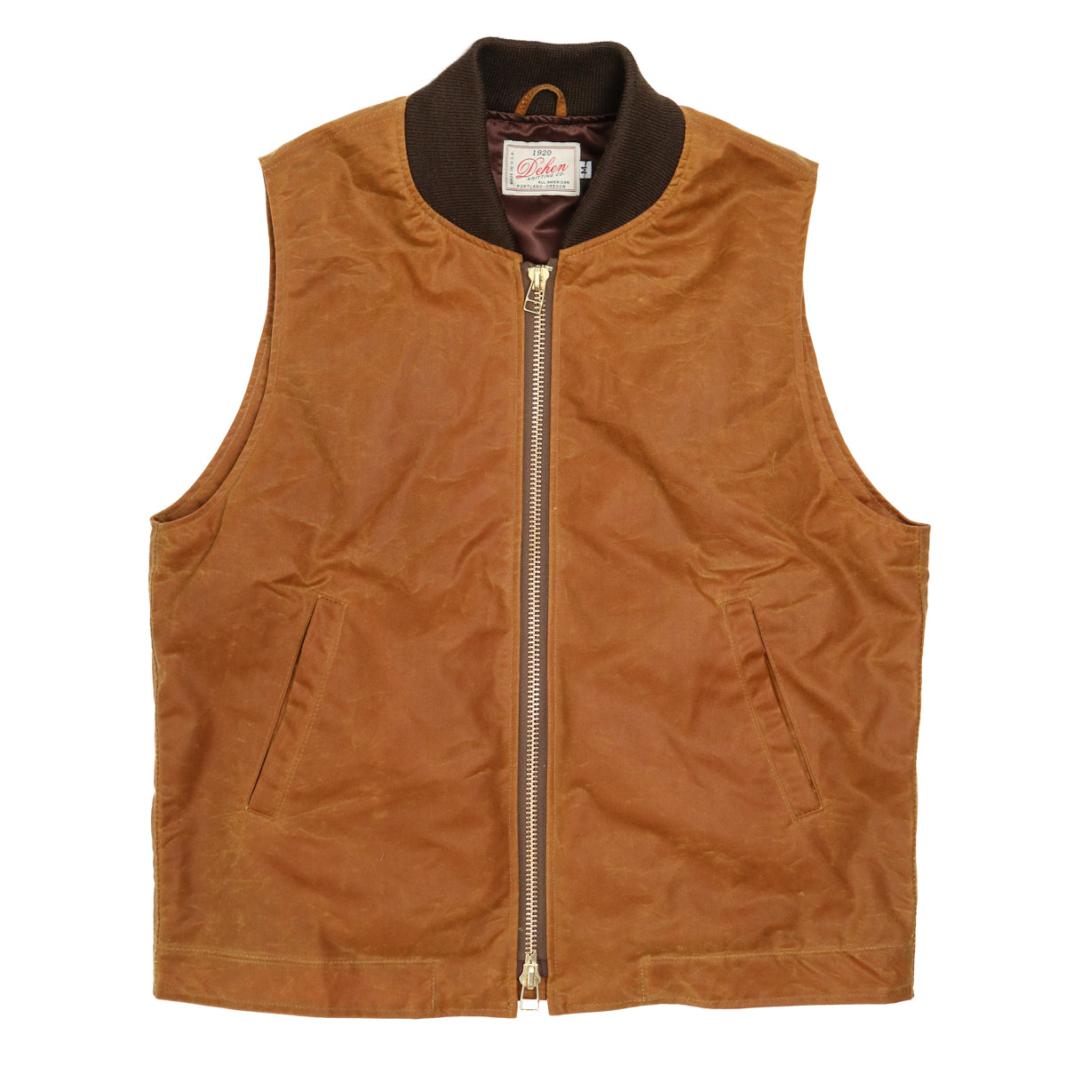 Flight Vest Gold Waxed Cotton