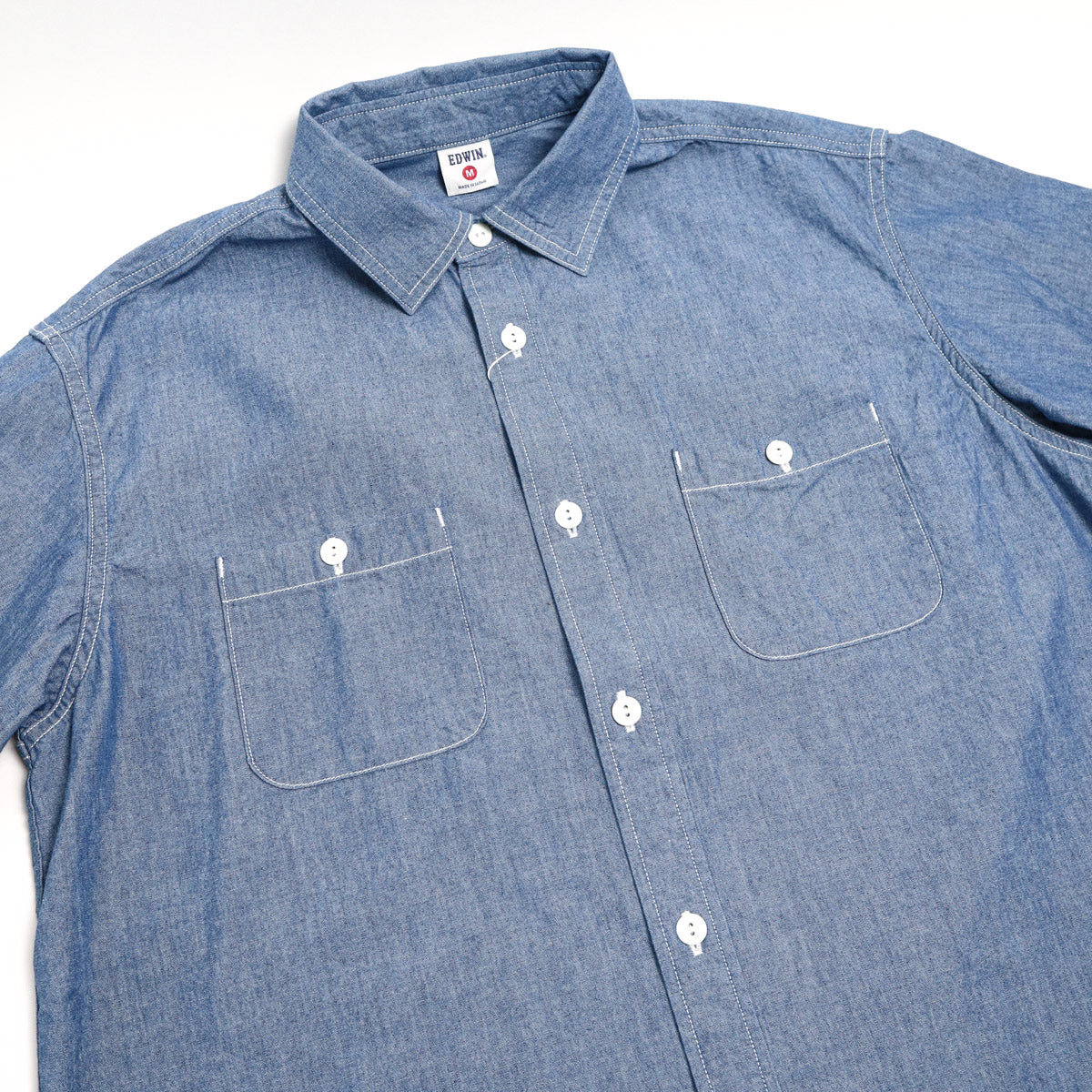 Short Sleeve Workshirt Blue Chambray