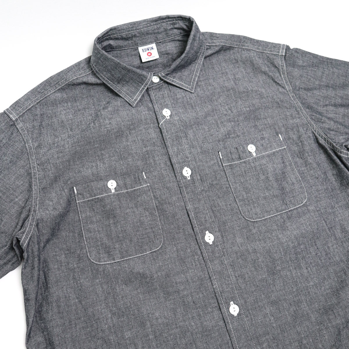 Short Sleeve Workshirt Black Chambray