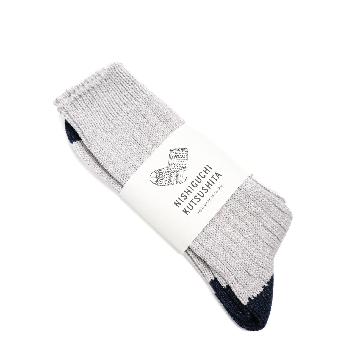 Boston Luxurious Cotton Ribbed Socks Light Grey