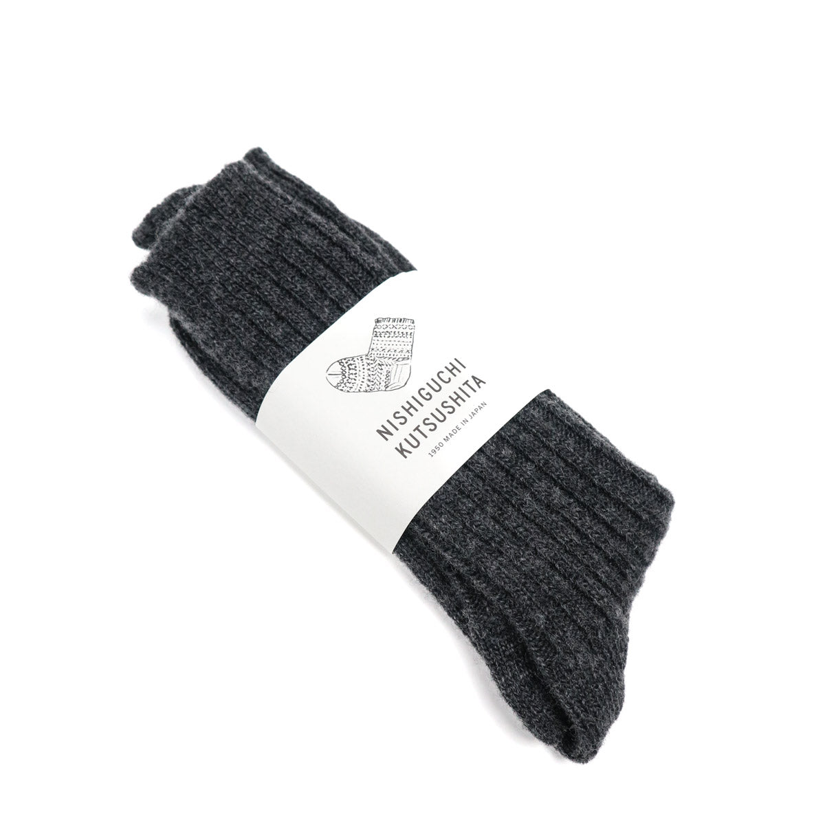 Praha Wool Ribbed Socks Charcoal