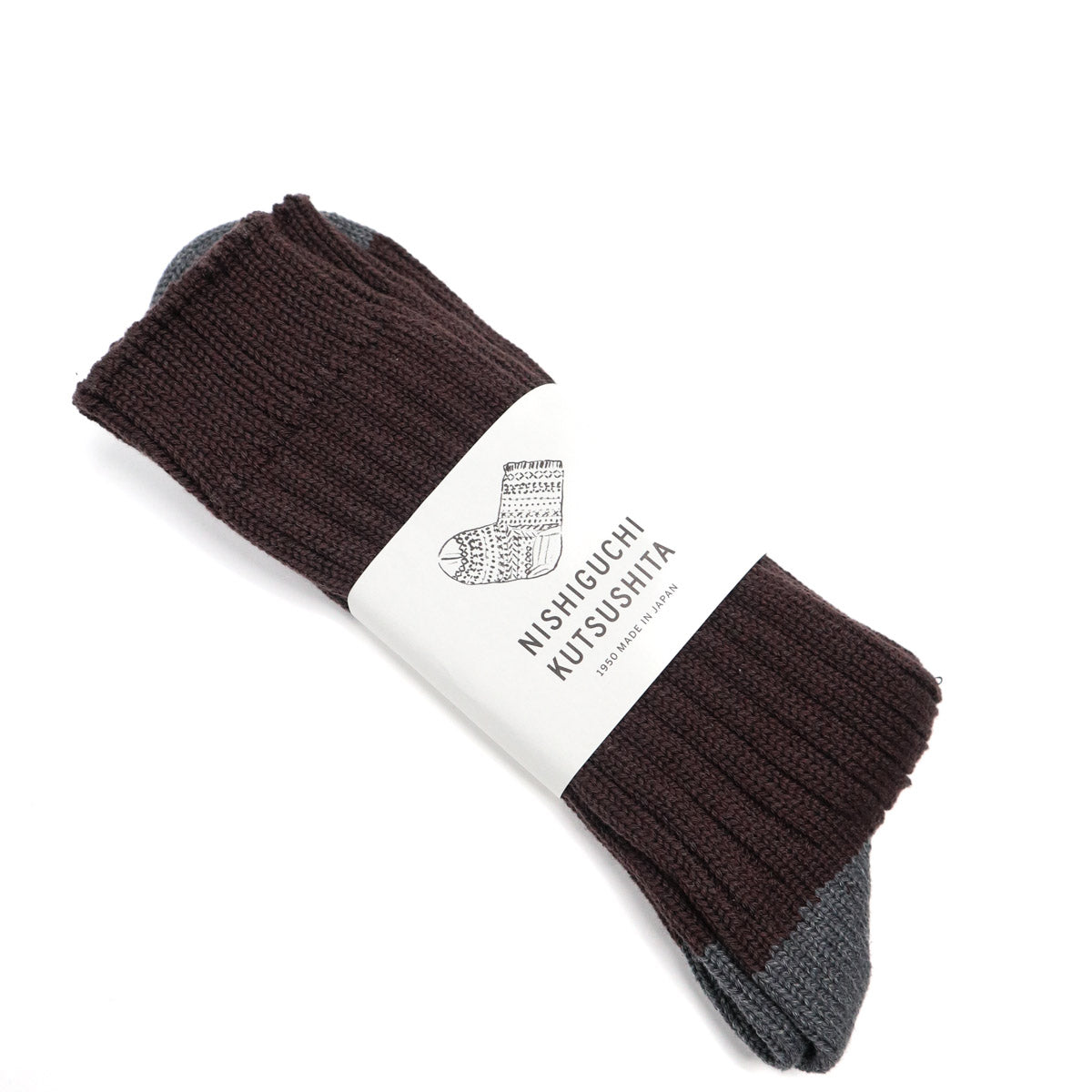 Boston Luxurious Cotton Ribbed Socks Brown