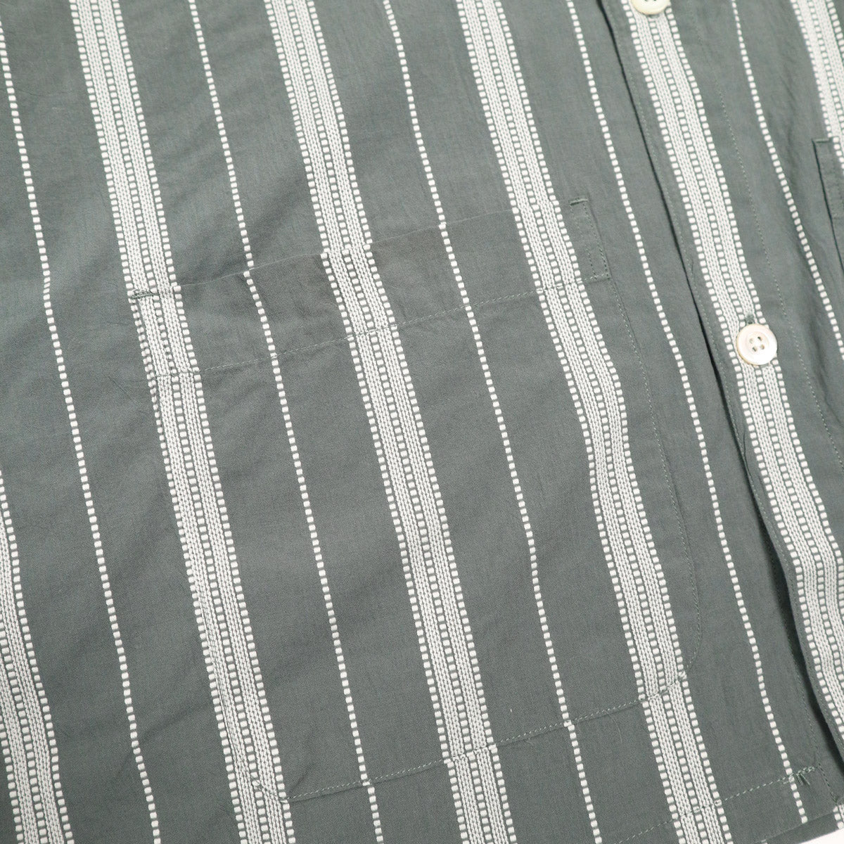 Cabana Shirt Sage Ticking Stripe
