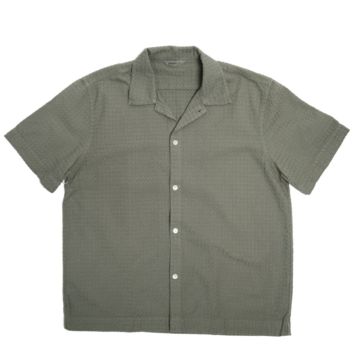 Resort Shirt Olive Geo Weave