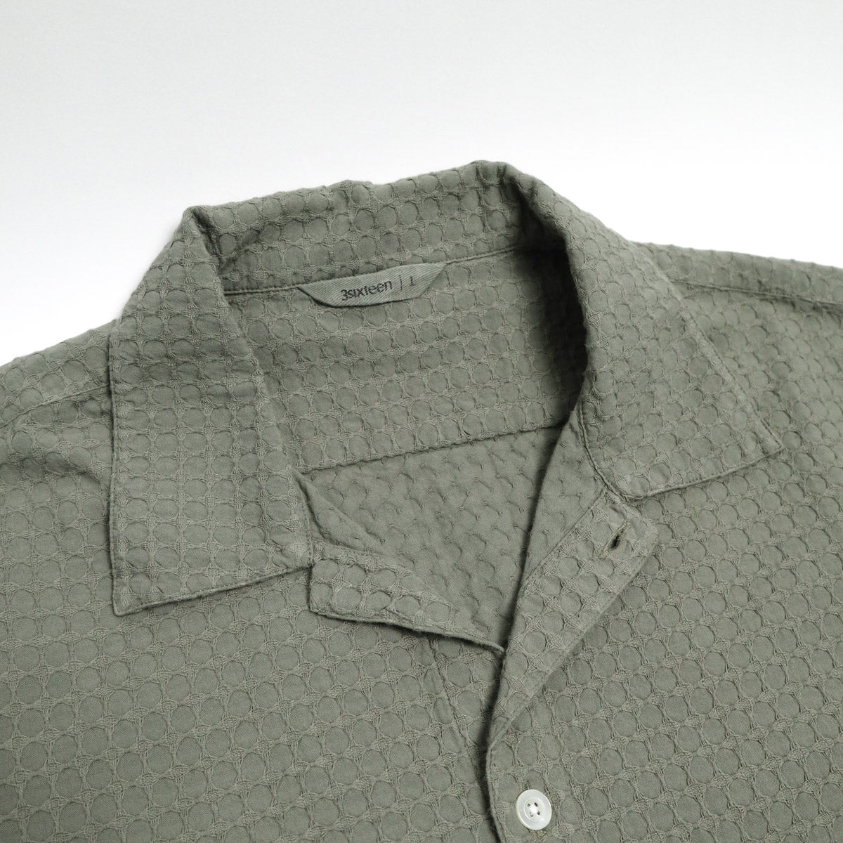 Resort Shirt Olive Geo Weave