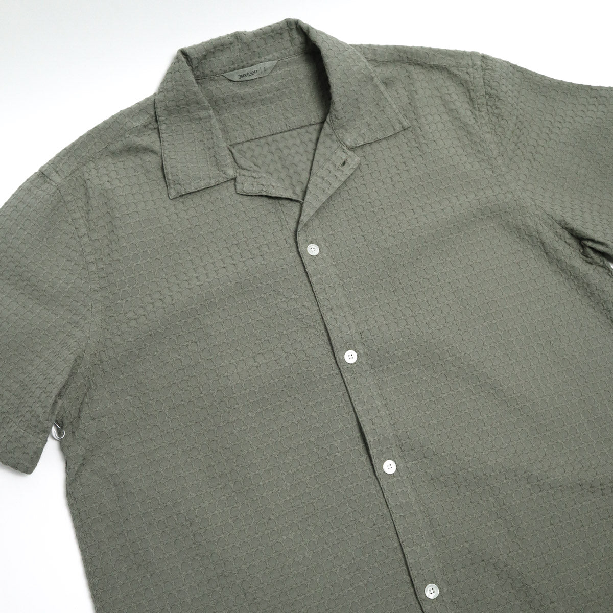 Resort Shirt Olive Geo Weave