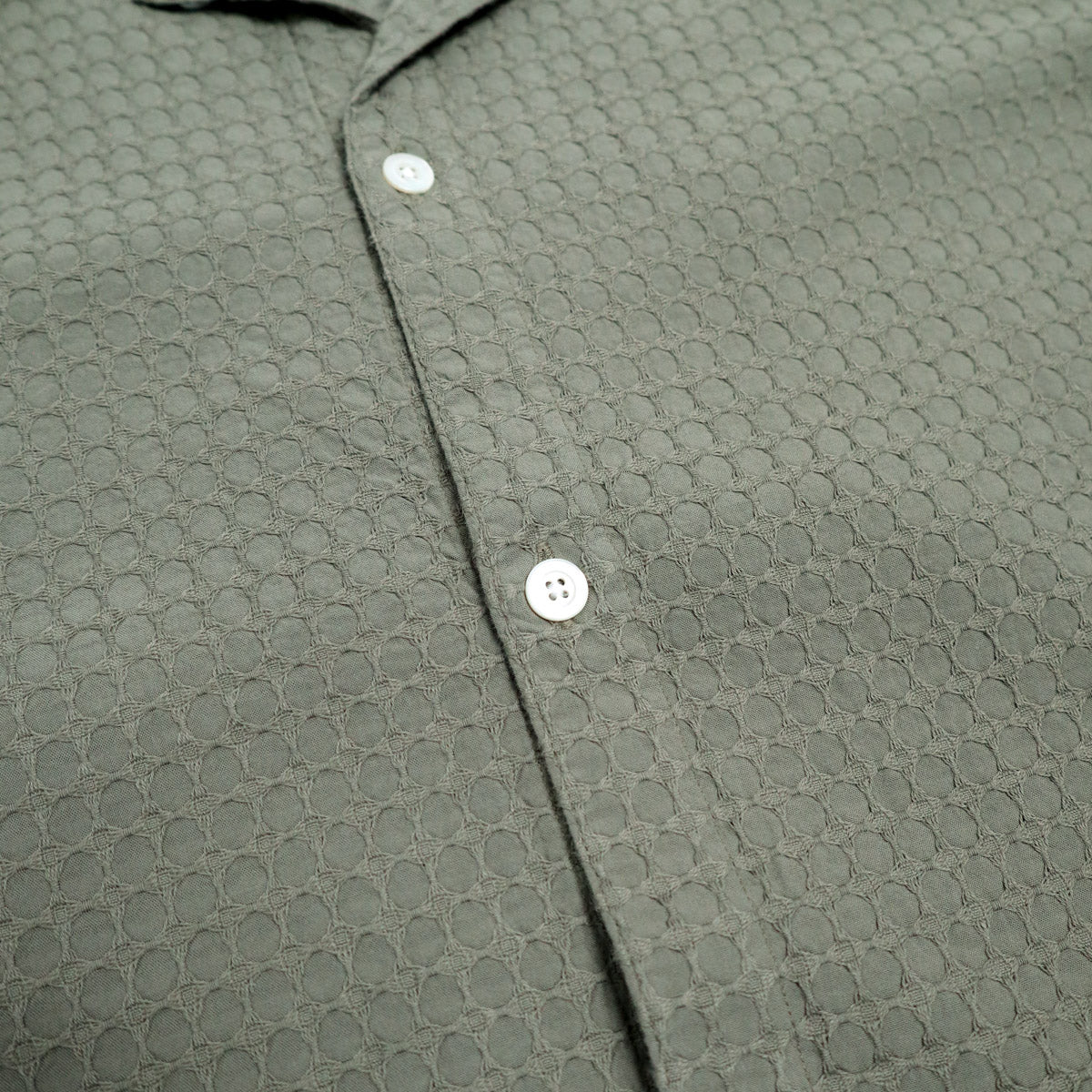Resort Shirt Olive Geo Weave