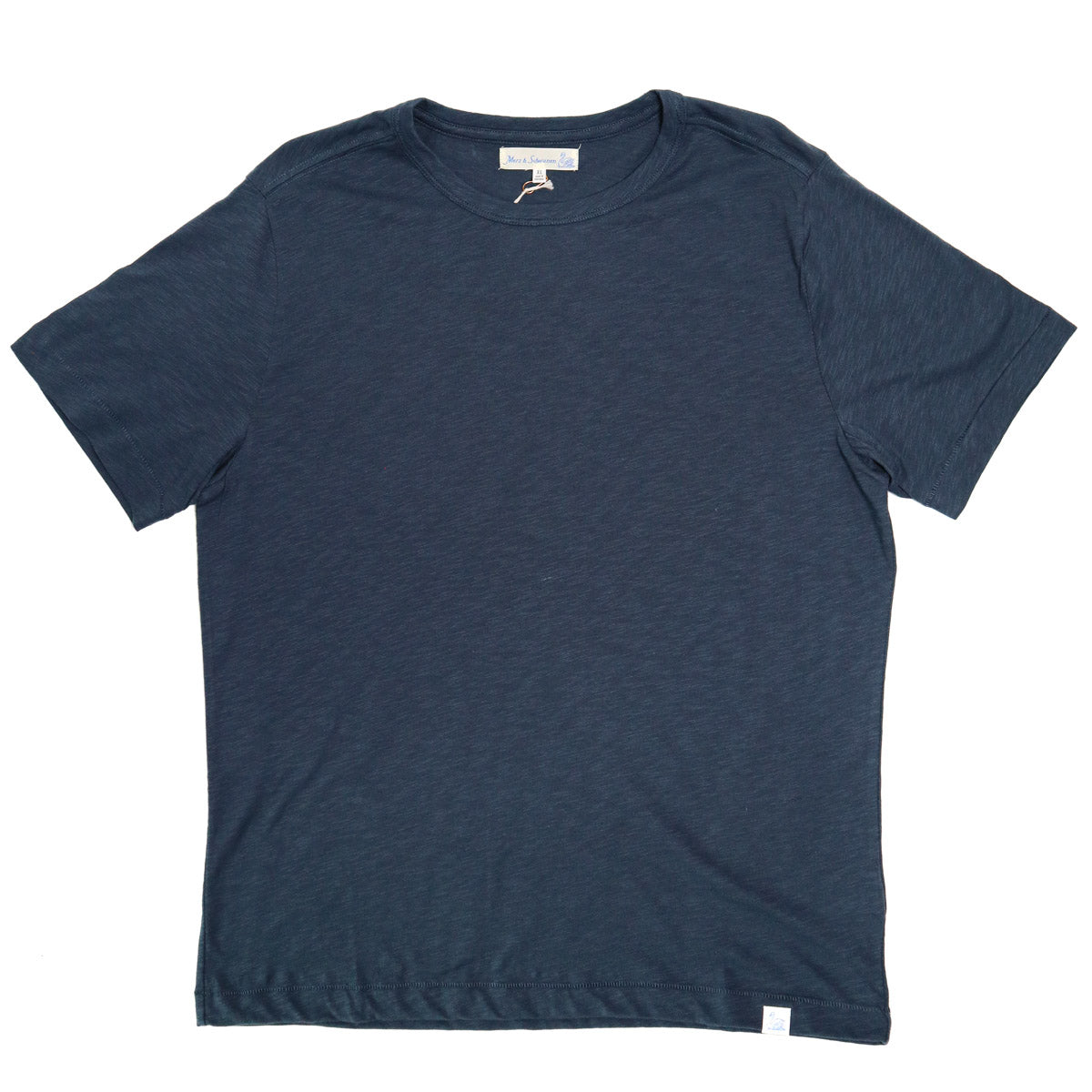 Good Basics SCT04.05 Unisex Short Sleeve Pima Slub Relaxed Fit Tee Denim Blue