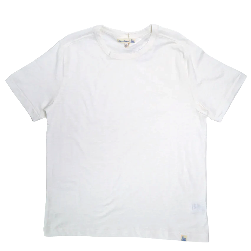 Good Basics SCT04.05 Unisex Short Sleeve Pima Slub Relaxed Fit Tee White