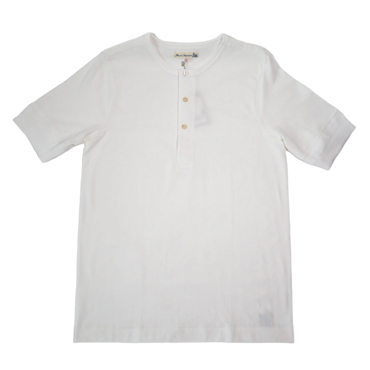 The Originals 207 Loopwheeled Short Sleeve Henley Classic Fit White