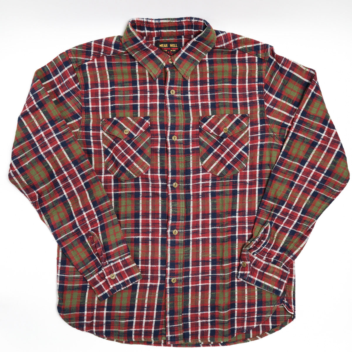 Slubby Flannel Shirt Red