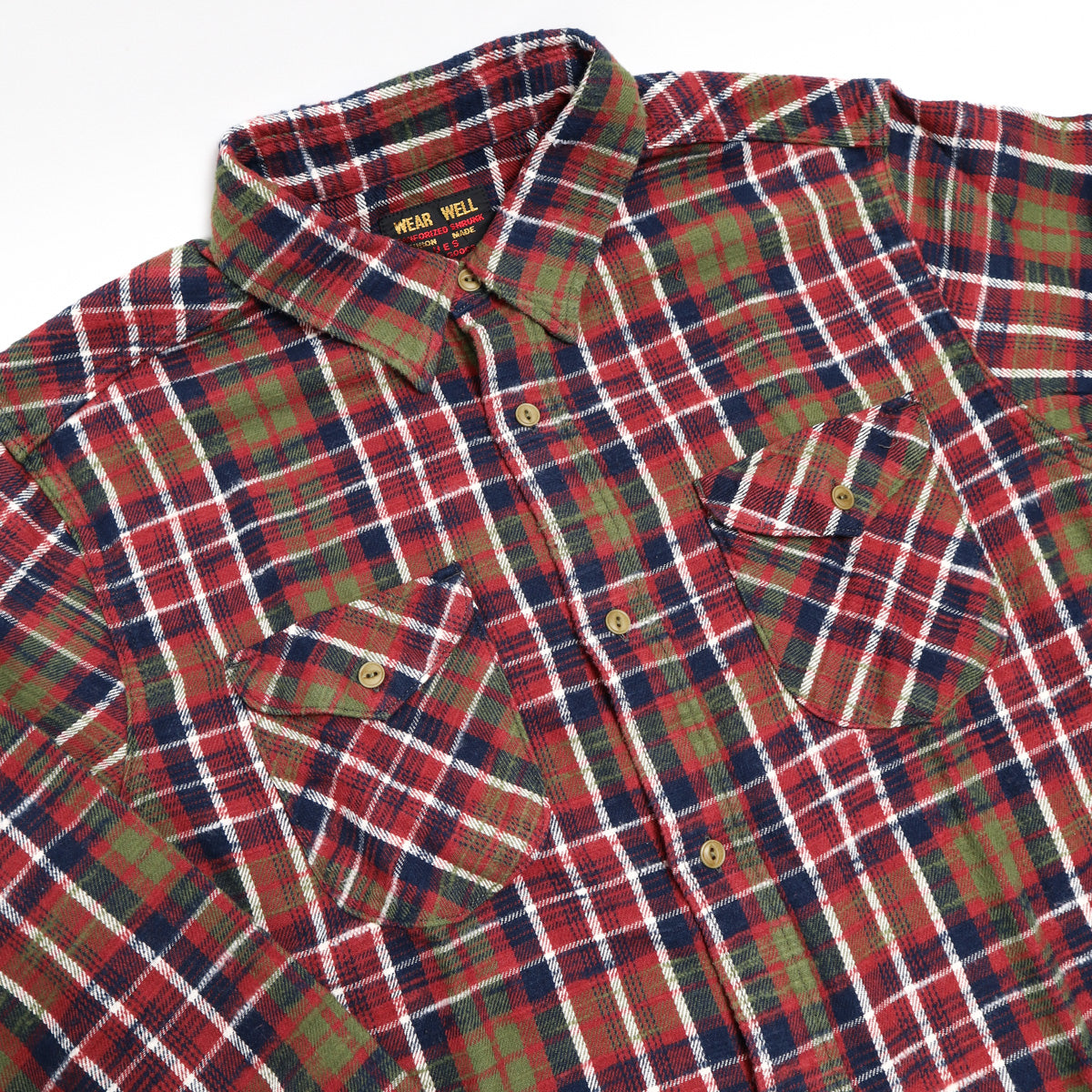Slubby Flannel Shirt Red