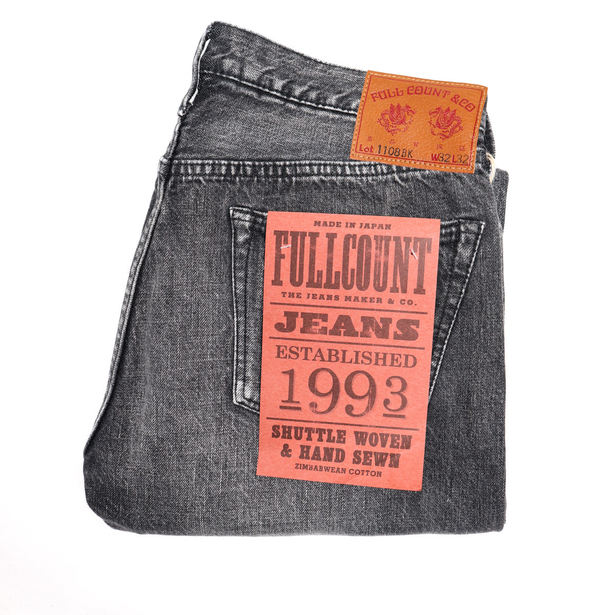 1108BKHW Slim Straight 13.7oz Selvedge Denim Black Dartford