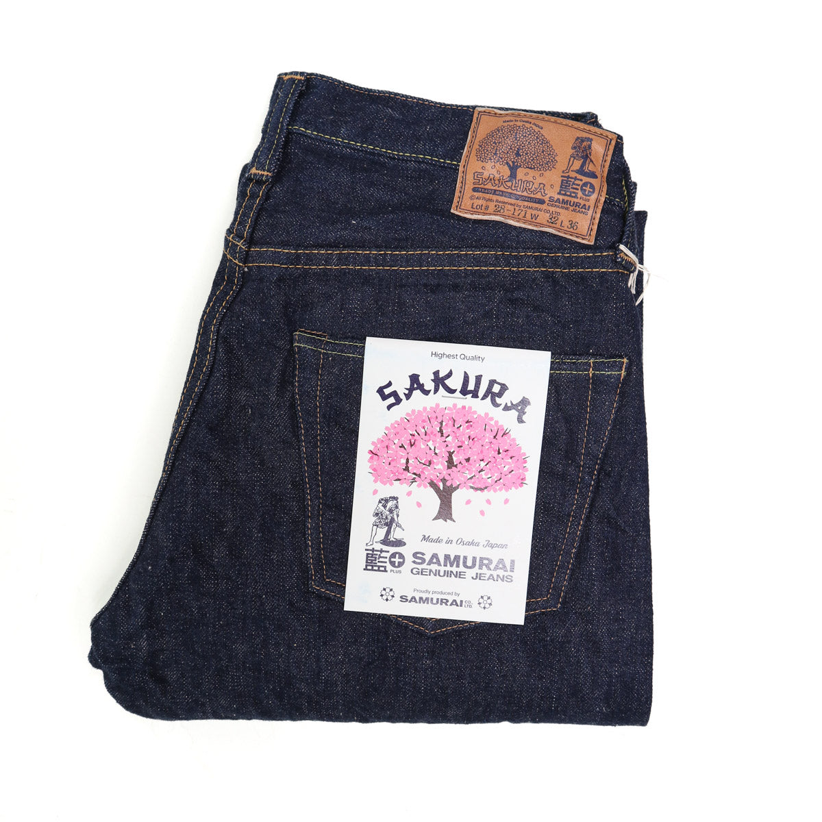 S500AX-Sakura 18oz AI+ Sakura Selvedge Denim Regular Straight Natural Indigo