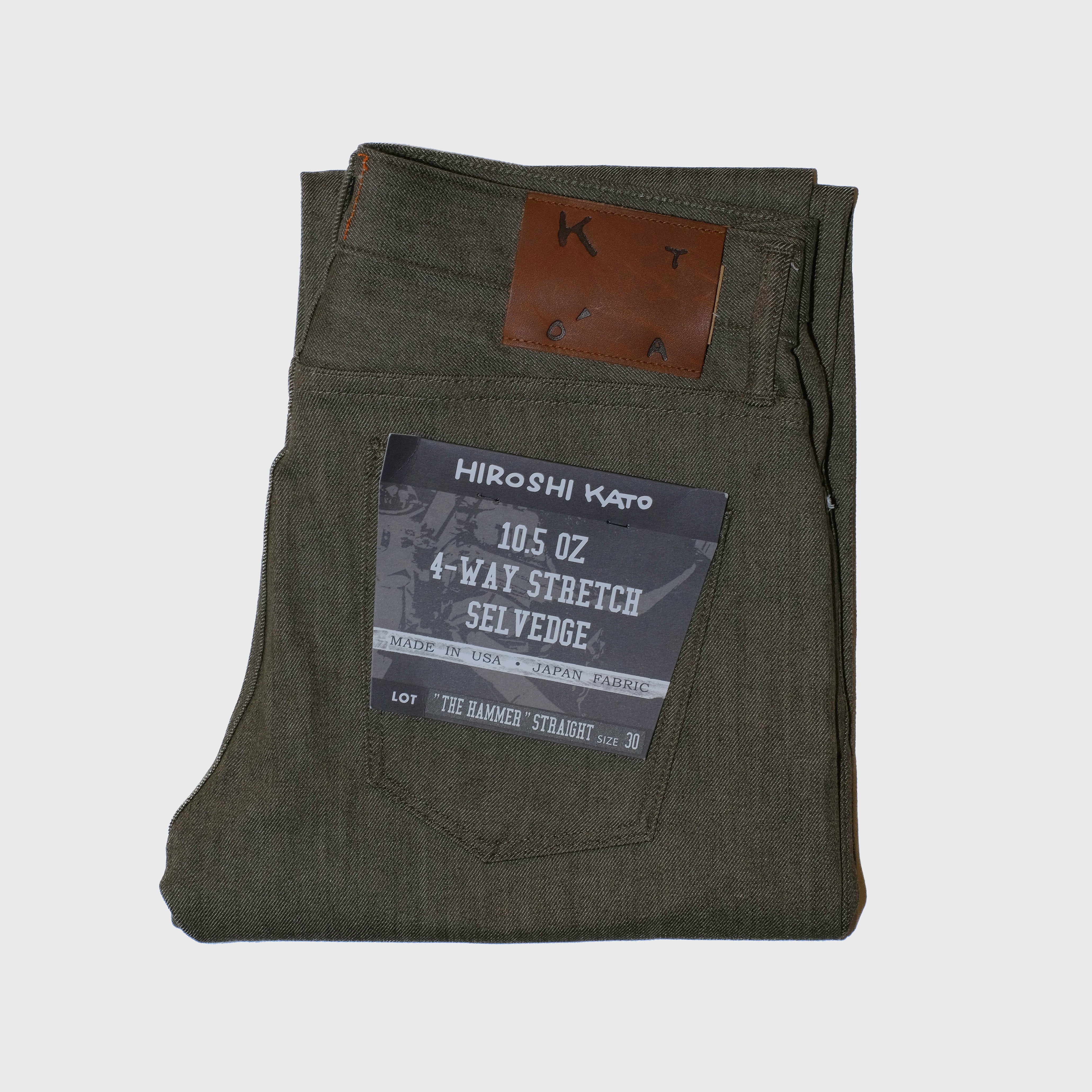 The Hammer Straight 10.5oz Dark Green Raw Selvedge Denim