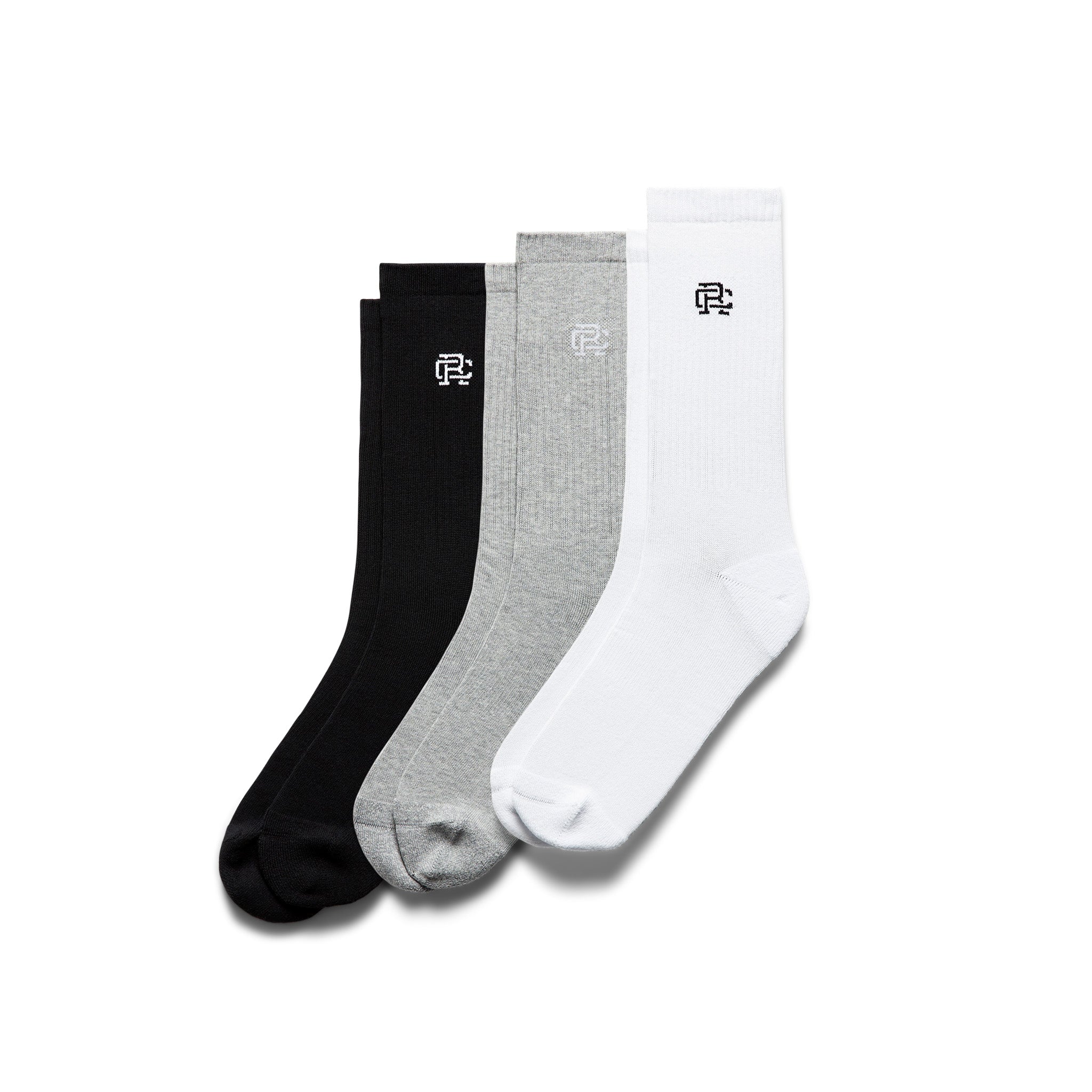 3-Pack Classic Crew Sock Black/Grey/White