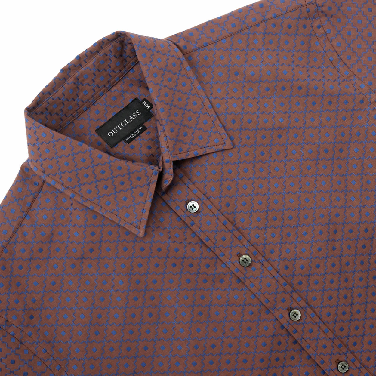 Geometric Jacquard Short Sleeve Easy Shirt
